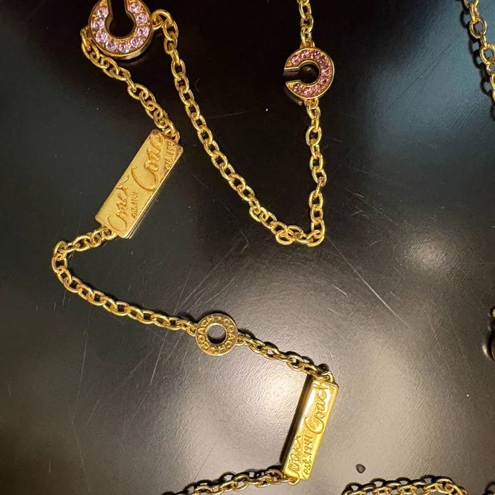 Gold and Pink Chain Necklace - Picture 11 of 14